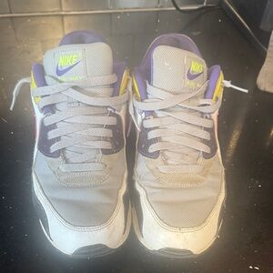 Nike Air Max Gray and Purple Athletic Shoes